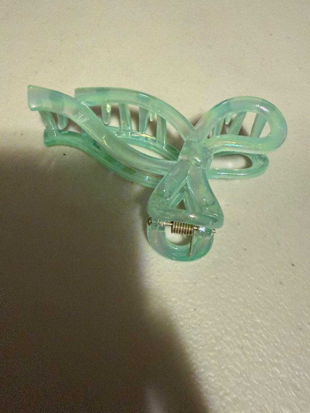 Green/Teal Bow Claw Clip Hair Accessory